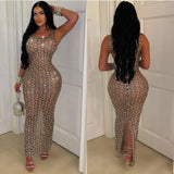 Fashion Women Sexy Mesh Perspective Dress Long-Outfit