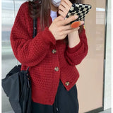 Fongt Version Of Pineapple Heavy 2024 Autumn And Winter Languid Loose Single Buckle Sweater Open Shirt Coat