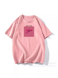 Fongt Ins Wind Printing T-Shirts For Women's Summer New Loose Round-Neck Cotton Short-Sleeved Top