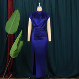 Fongt Dress Solid Dress High-Waist Temperament Commuter Red Composition Dress Long Dresses