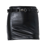 Fongt New 2023 Winter Women's Sexy Retro Pu Metal Trim Patchwork