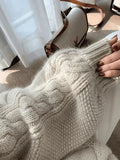 Oversized Cable Knit Sweater-Outfit