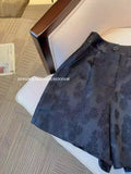 Black Jacquard Suit Shorts Girls Summer 2024 New Short High-Waisted Socialite Casual Pants-Outfit