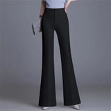 Solid Work Bell High Waist Suit