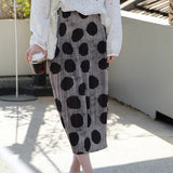 Fongt Fold Design Black Wave Half-Dress Skirt Thin Temperament Slackness Half Skirt Fashion