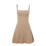 Show Chest A Dress Summer New Ins Gentle Lady Style Solid Color Short Skirt Girl-Outfit