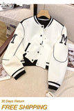 Harajuku Patchwork Parka Women Letter Embroidery Jacket Windbreaker Winter Baseball Coat Loose America Casual