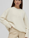 Fongt Sales Of Solid Color Round-Neck Sweater Women 2025 Burst Soft Knitted Top