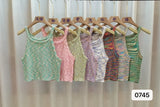 Fongt Hottie Shoulder Short Knitted Slings Small Vest Women Summer New Outerwear Slim Design