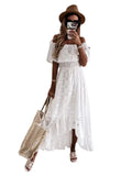 Bohemian Lace White Beach Tube Off-shoulder Sexy