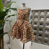Spring Party Dinner Charming Temperament Diamond Round Neck French Retro Pony Waist Dress With