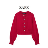 Fongt Homemade New Women's Classic Heart-Shaped Button Knitted Coat 5536/032