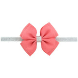 piece Sweet Color Kids Bow Headband Silver Ribbon Bows with Thin Hairband Photography Props Girls Bow Tiara Headwrap