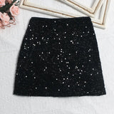 Fongt Lewd Skirt High Waist Thin Anti-Light Bag A Word Flashy Bundi Skirt 8021