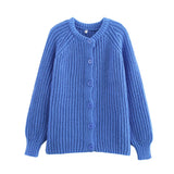 Fongt Women's Y2K2025 Autumn New Solid-Colored Cardigan Long-Sleeved Knitted Sweater Coat Women B66021
