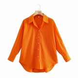 Women Turndown Collar Yellow Loose Blouse Female Long Sleeve Shirt Casual Lady Tops Blusas