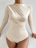 Fongt Spring And Summer New Slimming Folding Long-Sleeved Women's T-Shirt