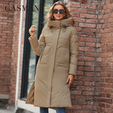 Women's winter coats Fashion Long Hooded Thickened Warm Down Jacket Casual Multifunctional Pocket Ladies Parka
