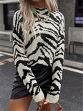 Fongt And Winter Must Be Loose Zebra Knitted Sweater Woman