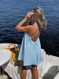 Fongt Women's Beach Dress Casually Bare Back Short Summer Sling Dress Women