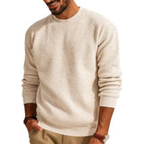 Fongt Solid Color Round Neck Sweater Jumsweater Men's Sweater Waffg Casual Men's