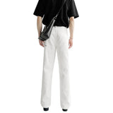 Fongt Sensing White Jeans Men's And Women's Loose Straight Drags Broad Legged Couple Casual Cleanfit Pants