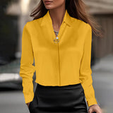 Fongt Shein Spring Autumn Temperament Solid Color Shirt Women's New Explosion
