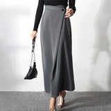 TWOTWINSTYLE Casual Solid Irregular Skirt Female High Waist Loose Asymmetrical For Women Skirts Fashion Autumn Style 2022