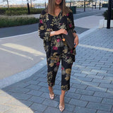 Piece Sets ZANZEA Fashion Polka Dot Printed Pant Sets Women Summer Matching Sets Casual Urban Tracksuits Trouser Suits