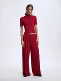 Fongt 2025 New Modeler Set Women's Soft Comfortable Round-Neck Short-Sleeved Blouse + Trousers