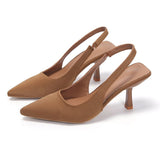 Fongt Spring And Summer New Pointed Thin Heel High Heel Shoes After Empty Head Sandals Fairy Wind With Skirt High