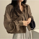 Fongt Chic 2025 Spring French Vintage Single-Drenaught Clip Lantern Shirt Long Sleeved Jacket Woman