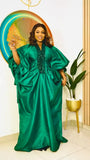 Fongt Spliced Sleeves Folded Baget Loose African Robes Evening Dress Dress Dress