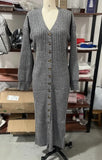 Fongt Autumn And Winter Women's New Casual Gray Long Sweater Cardigan