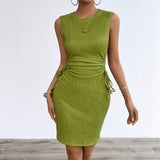Fongt Summer High-Waisted Print Commuting Temperament Short-Sleeved Long Dress Women's Long Dress
