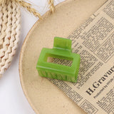 Square Geometric Frosted Hair Claws Clamps Acetate Hairpins Women Hollow Out Ponytail Clips Makeup Styling Tools