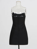 Heavy Industry Temperament Dress Women's Spring 2025 New Fashion Diamond High-End Black Bras Short Packed Evening