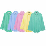 Fongt Spring And Summer New Striped Loose Shirt 3217253 Pajamas Trousers 6929414
