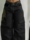 Sales Of Black Printed Jeans, Vintage Jazz Dance Pants, Harajuku Cool Pants-Outfit