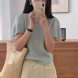 Style Simple Flying Sleeve Blouse Women's Gentle Atmosphere In Spring And Summer, Pure Desire, Chic Design, Minority Sweaters.-Outfit
