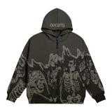 Fongt Pattern Retro Street Hoodie Y2K Goth Punk Harajuku Zipper Sweatshirt