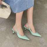 Fongt And Summer New Pointed Fine Heel Single Shoes Behind The Empty Sandals Fairy Style With Skirt High Heels