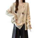 Fongt Women's Sweater 2025 Autumn And Winter New Gentle Milk Jacket Sweet Round Collar Flowers Three-Dimensional Decorative Knitwear