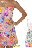 Women's Casual Chain Suspender Dress Fashion Sequined V-neck Backless A-line Short