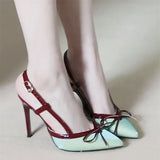 Fongt High-Heeled Women 2025 New Summer With Skirt Retro Temperament Sharp French Beauty Sandals