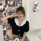 And White T-Shirt Women's Summer New French Gentle Korean Style Temperament Short-Sleeved Small Short-Sleeved