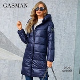 Women's Winter Down Jacket 2022 Long Classic Design Zipper Breasted Belt Pocket Women Coat Leisure Parkas