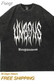 T-shirt Men's clothing Hip Hop Anime Ainting Letter Heart Vintage Y2k clothes Harajuku Goth Cotton Tee Half Sleeve