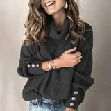 Winter Casual Knitted Turtleneck Sweater Women Warm Pullovers Solid Jumper Plus Size 4XL 5XL Long Sleeve Women's