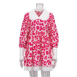 New Dress Fashion Long Sleeve High Waist Printing Y2K A-Line Dress Doll Collar Bubble Dress Party Club Dress Elegant Ladies-Outfit